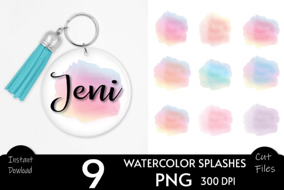 9 Watercolor Splash Keychain Sublimation Graphics and Crafts Review