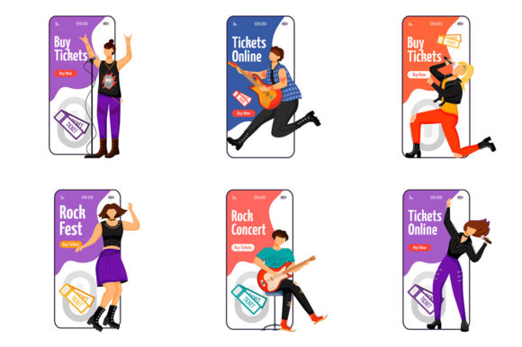 Buy Tickets Cartoon Smartphone Vector: Graphics & Ux And Ui Kits Review