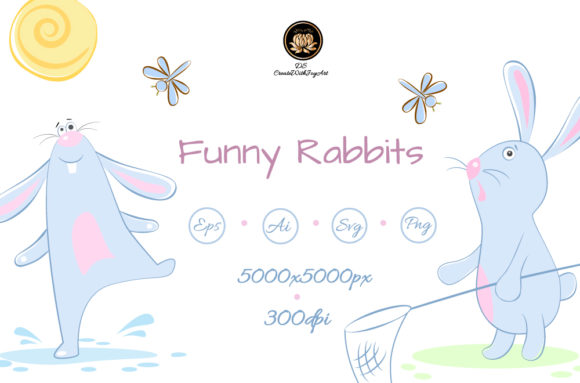Clip Art Funny Rabbits: Graphics and Illustrations for Playful Branding
