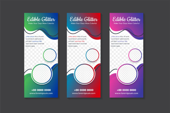Edible Gliter Vertical Banner Wave Gradi: Graphics and Print Templates Review