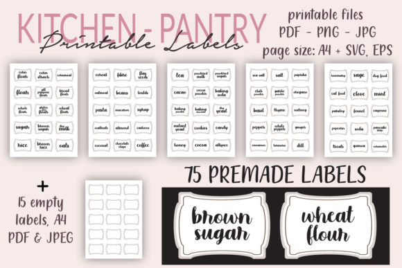 Review: Printable Kitchen Labels, Pantry Labels Set