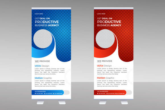 Roll Up Banner Design with Template Graphics