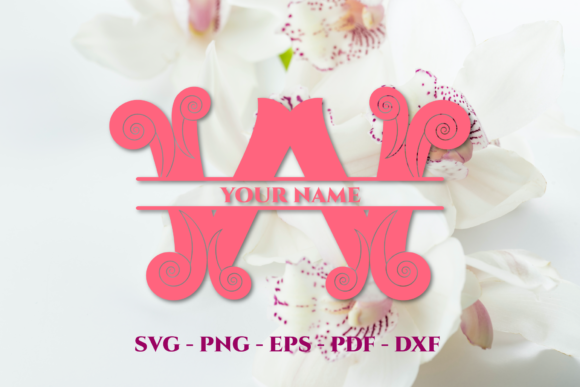 Split Monogram W. Letter W. SVG Cut File: Graphics and Crafts for Editorial Use