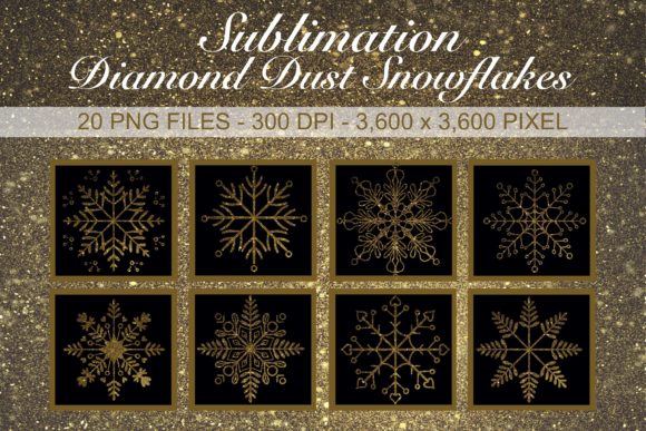 Sublimation Diamond Dust Snowflakes Graphics and Illustrations Review
