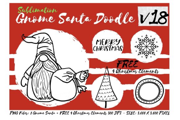 Sublimation Gnome Santa Doodle V18: A Graphics and Illustrations Review