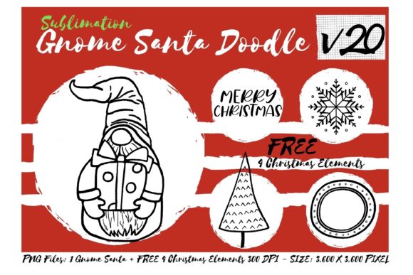 Sublimation Gnome Santa Doodle V20 Review