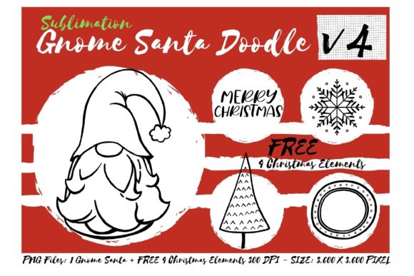 Sublimation Gnome Santa Doodle V4: A Fresh Take on Graphics and Illustrations