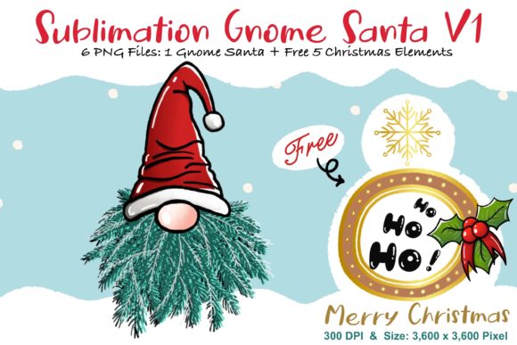 Sublimation Gnome Santa V1: Fresh Graphics for Seasonal Illustrations