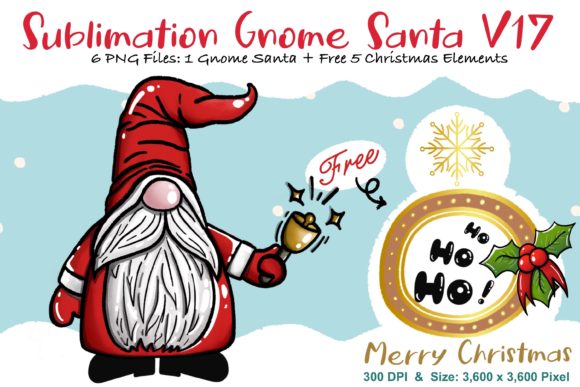 Sublimation Gnome Santa V17 Graphics and Illustrations Review