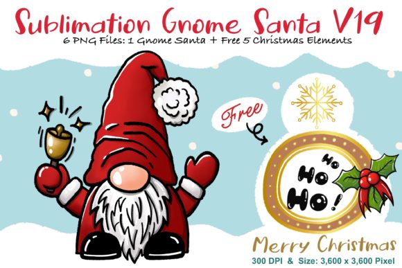 Sublimation Gnome Santa V19 Graphics and Illustrations Review