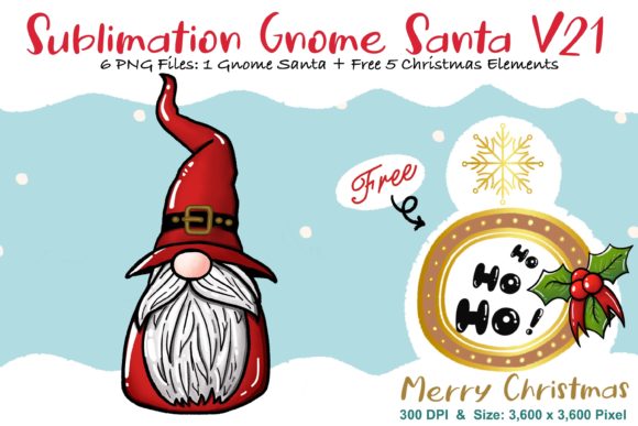 Sublimation Gnome Santa V21: A Designer’s Take on Graphics and Illustrations