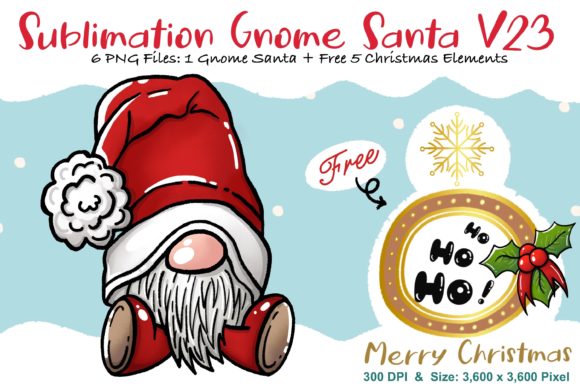 Sublimation Gnome Santa V23: A Designer's Review of Graphics and Illustrations