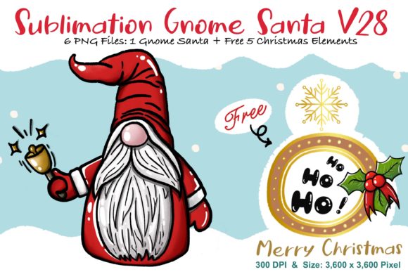 Sublimation Gnome Santa V28 Graphics and Illustrations Review