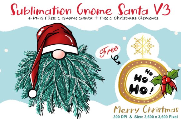 Sublimation Gnome Santa V3: Graphics and Illustrations for Modern Blogs