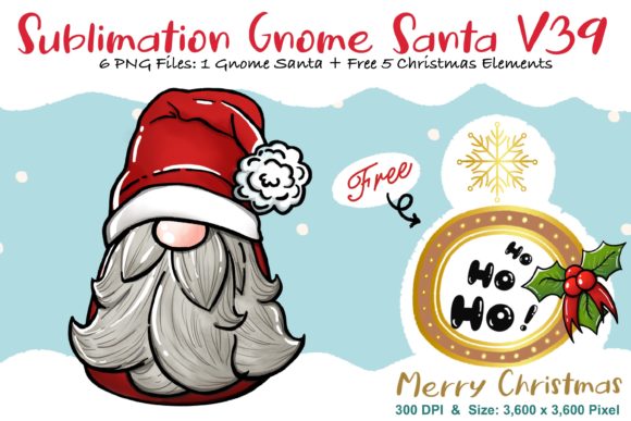 Sublimation Gnome Santa V39 Graphics and Illustrations Review