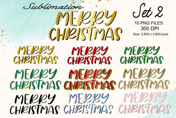 Sublimation Merry Christmas Set 2: Graphics & Illustrations for Crafters