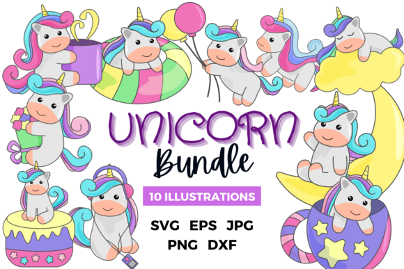 Unicorn Illustration Bundle: Graphics and Illustrations for Branding