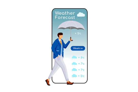 Weather Forecast Cartoon Smartphone Graphics & Ux And Ui Kits Review
